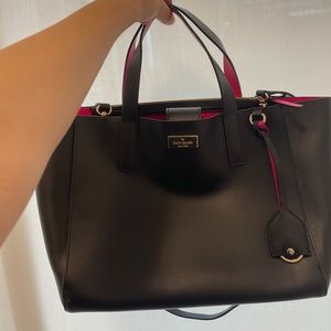 Large black leather Kate Spade bag